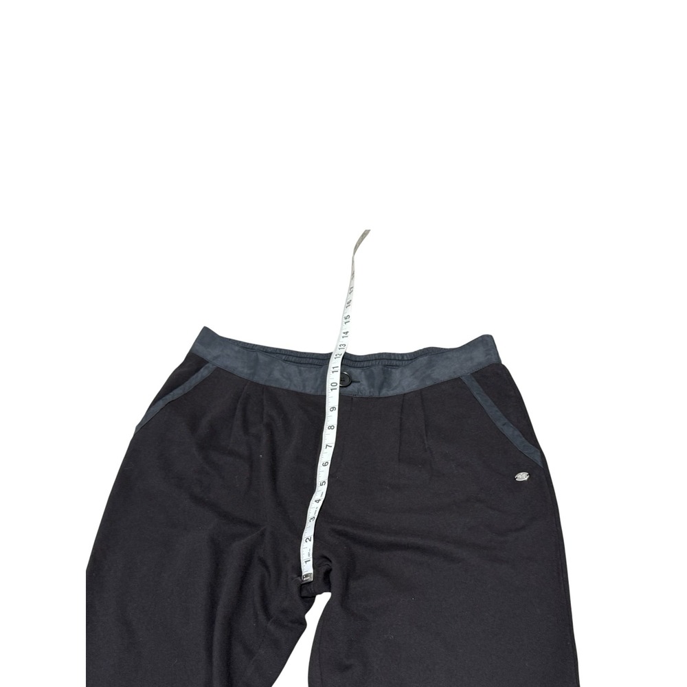 Juicy Couture Black Cotton Jogger Pants Women's M Satin Trim Pull On Cuffed Y2K - Picture 6 of 12